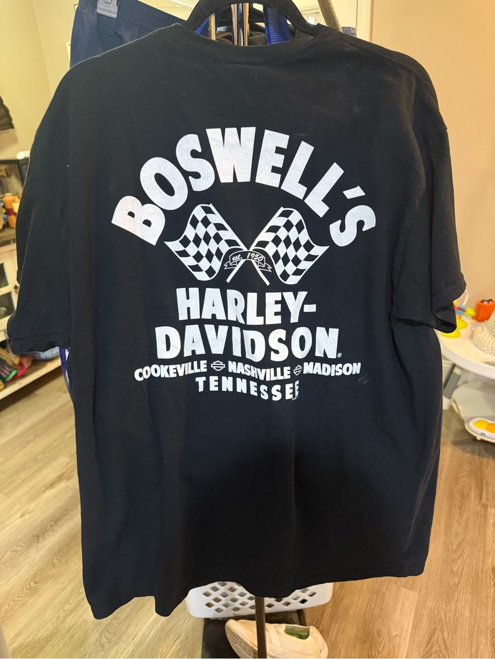 Harley-Davidson Black T‑Shirt with Orange and White Shield Logo - Picture 4 of 4